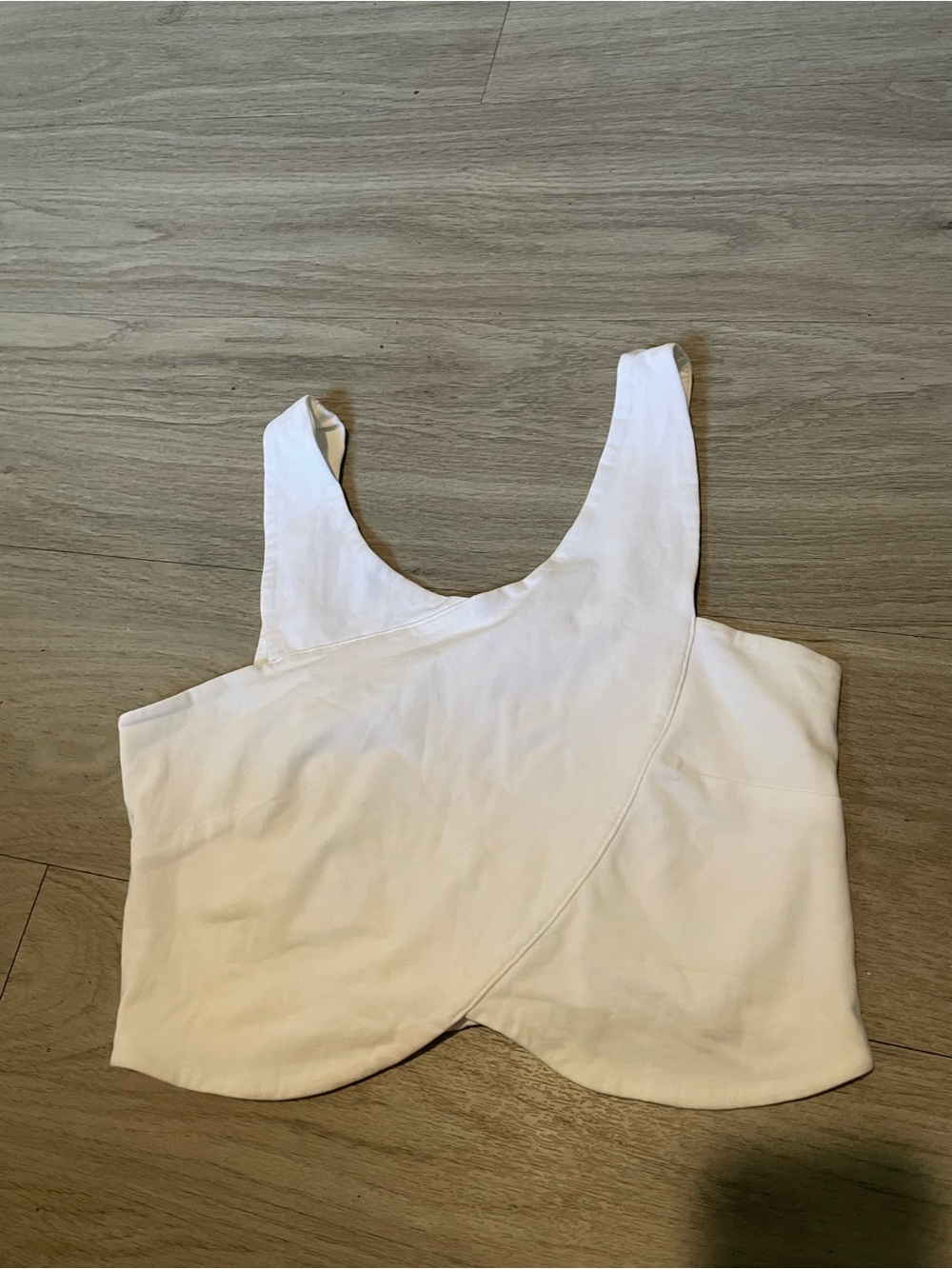 ASOS White Cropped Crossover Tank